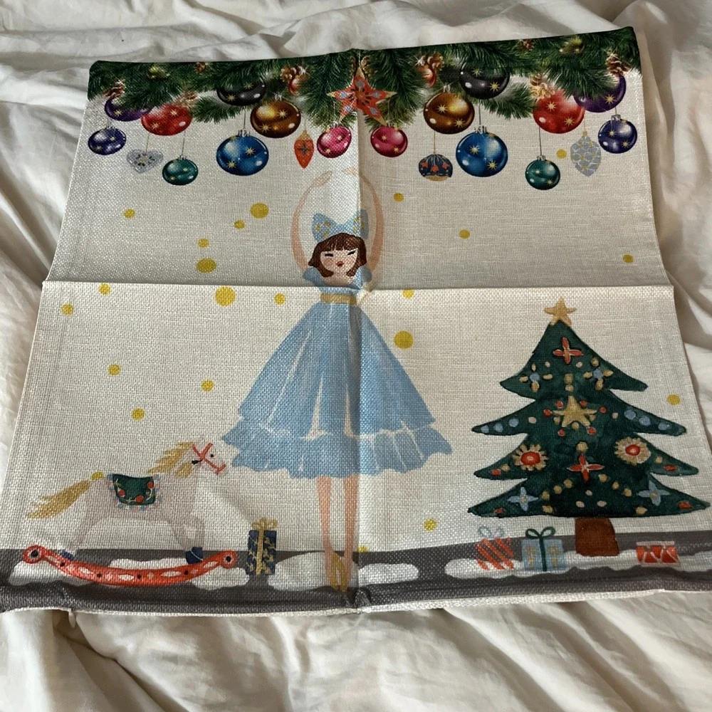 Christmas Pillow Sham Covers Set Of 4 Canvas Material